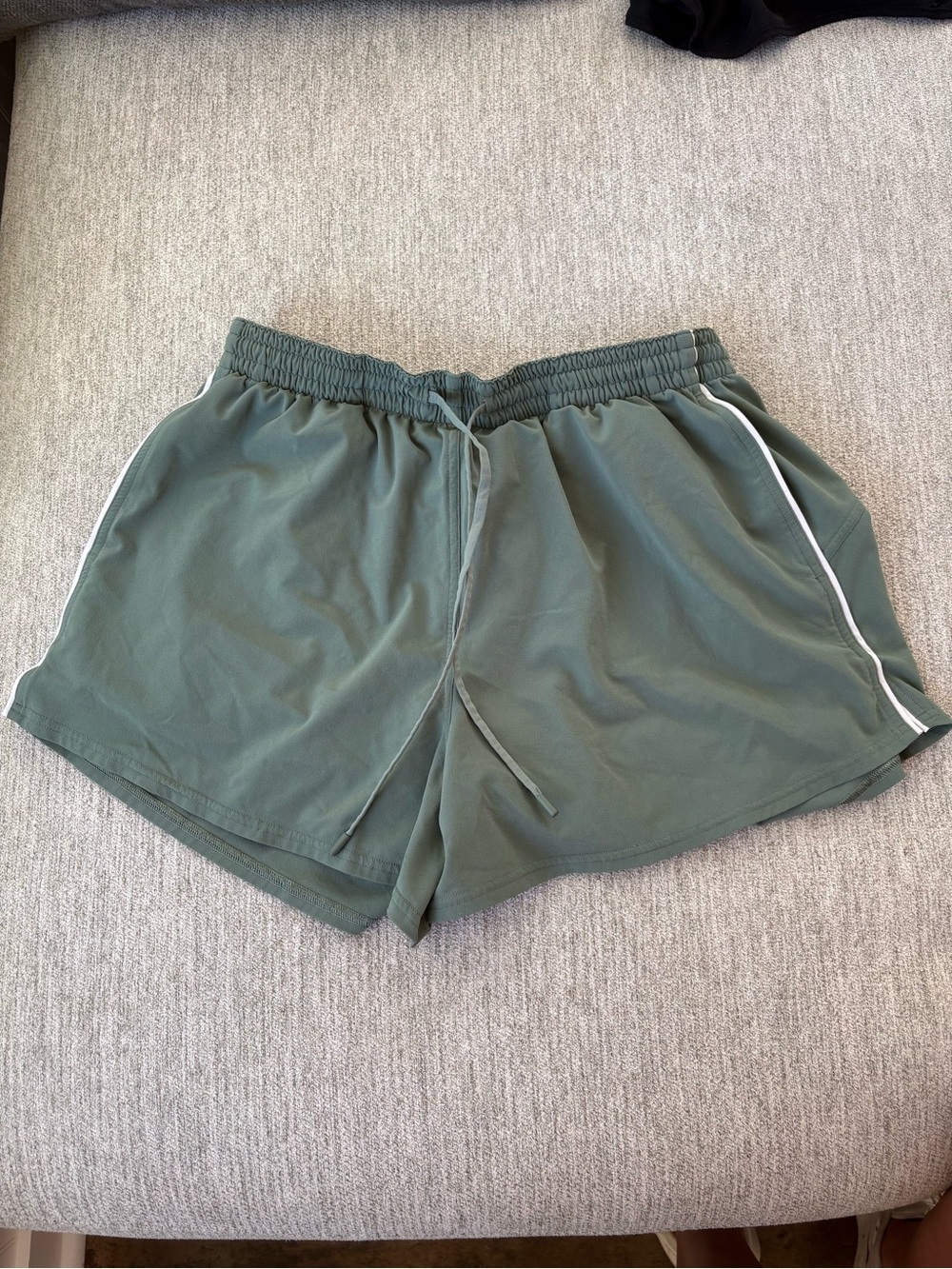 lululemon athletica Olive Athletic Shorts with White Trim